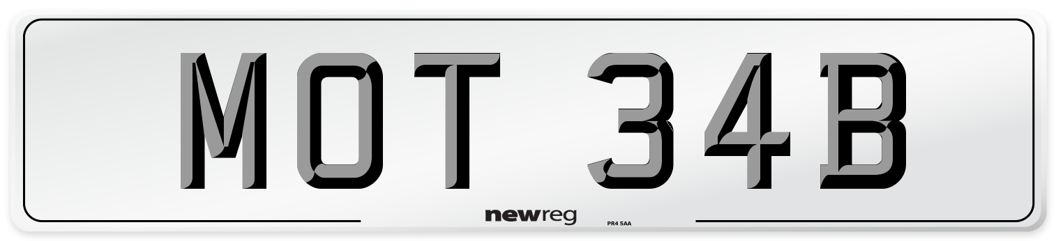 MOT 34B Number Plate from New Reg